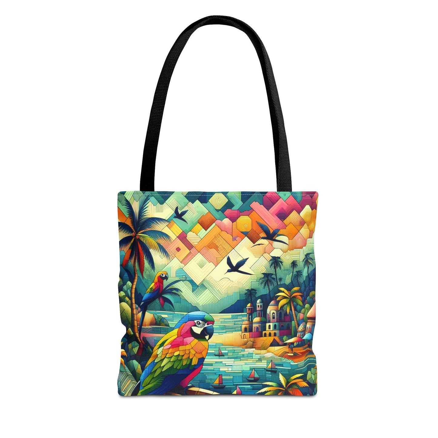 Parrots Overlooking A City | Tote Bag