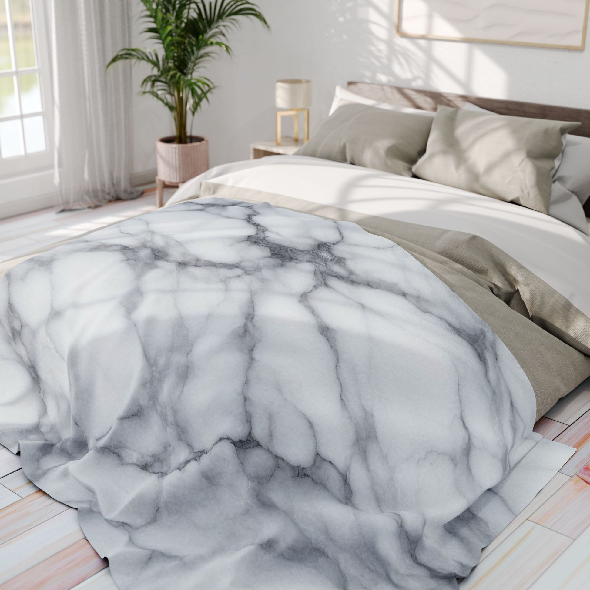 White Marble Pattern | Arctic Fleece Blanket