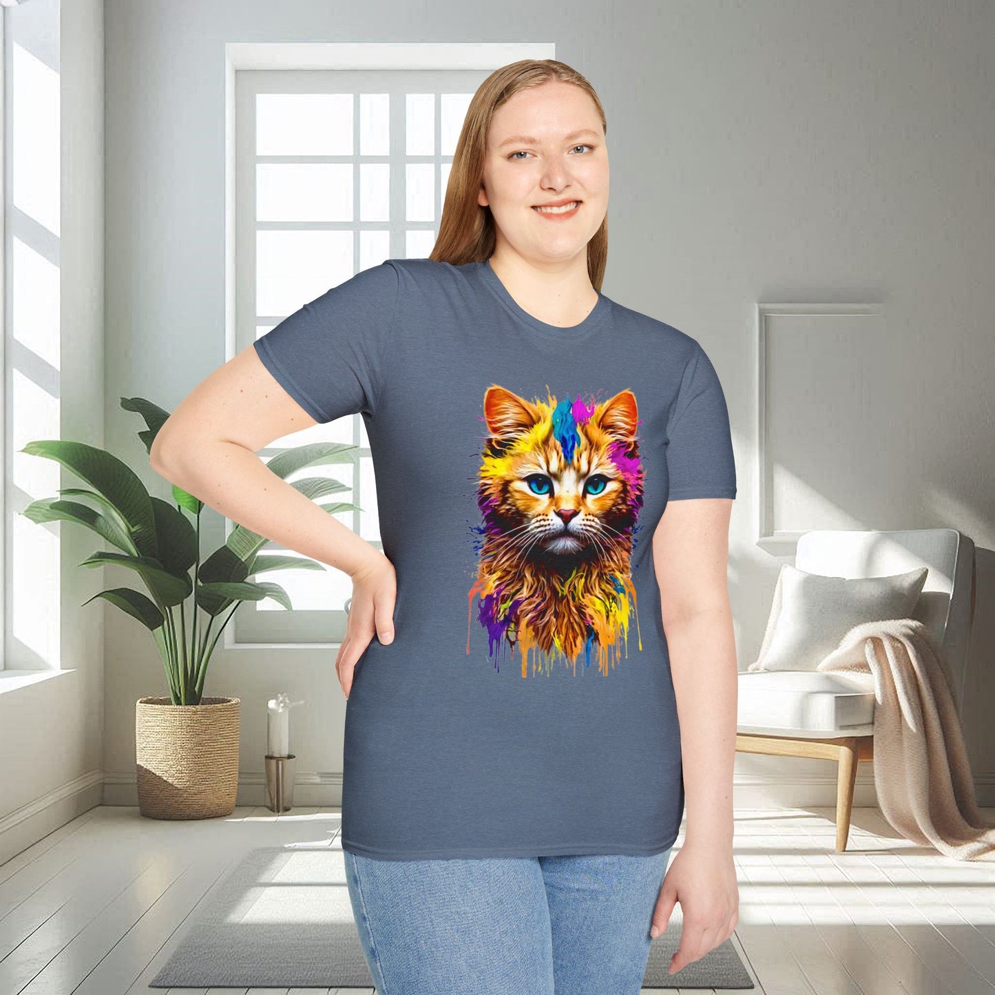 Chat peint | T-shirt doux unisexe