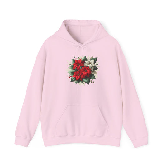 Festive Poinsettia Flowers | Unisex Heavy Blend™ Hooded Sweatshirt