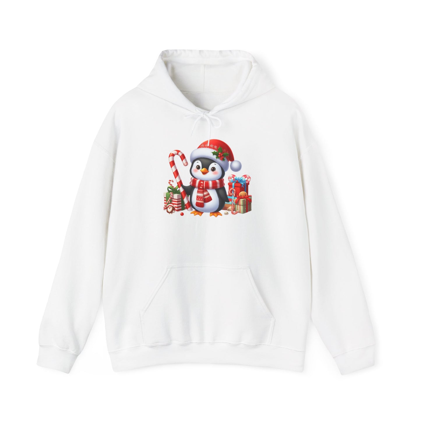 Penguin, Gifts and Candy Cane | Unisex Heavy Blend™ Hooded Sweatshirt