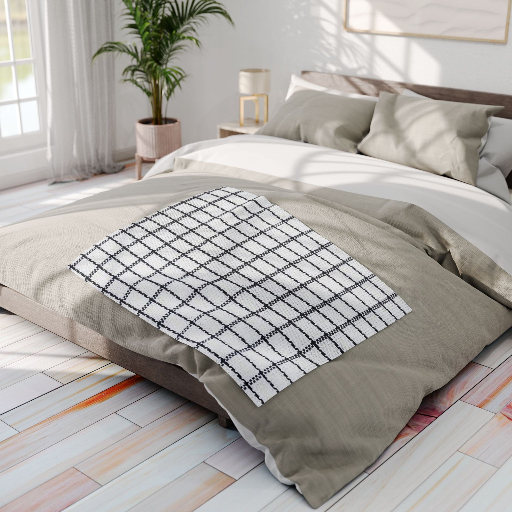 Graph Check Pattern | Arctic Fleece Blanket