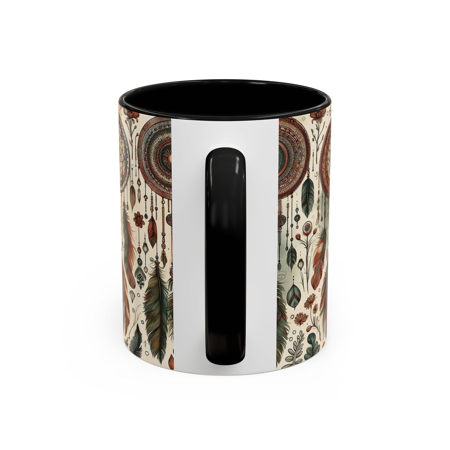 Dreamcatchers, Feathers, and Crescent Moon | Accent Coffee Mug (11oz)