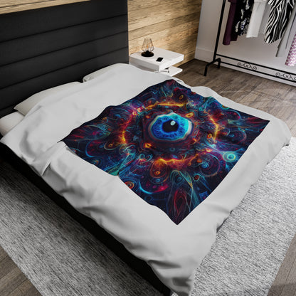 Evil Eye Design | Velveteen Plush Blanket