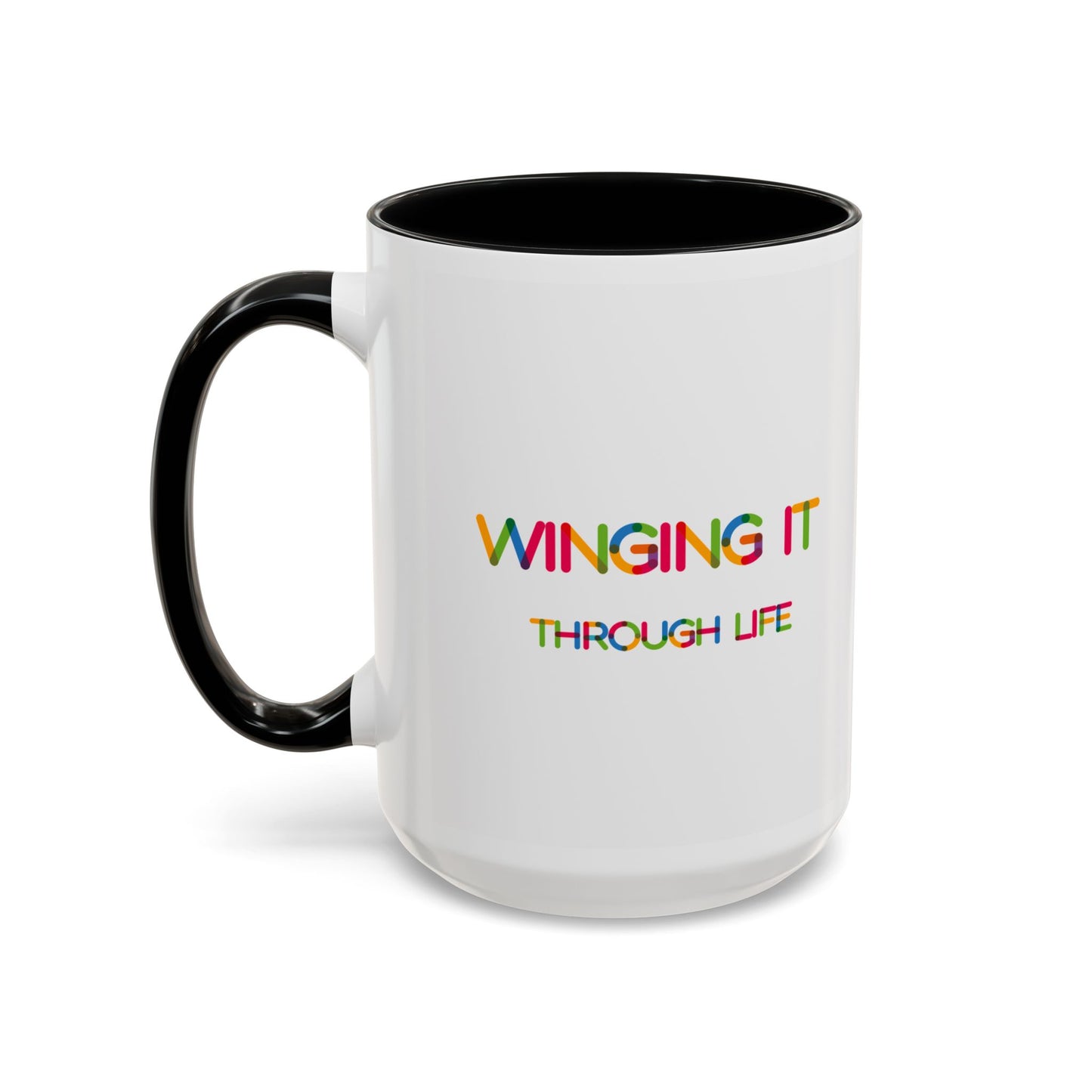 Winging it Through Life | Accent Coffee Mug (11, 15oz)