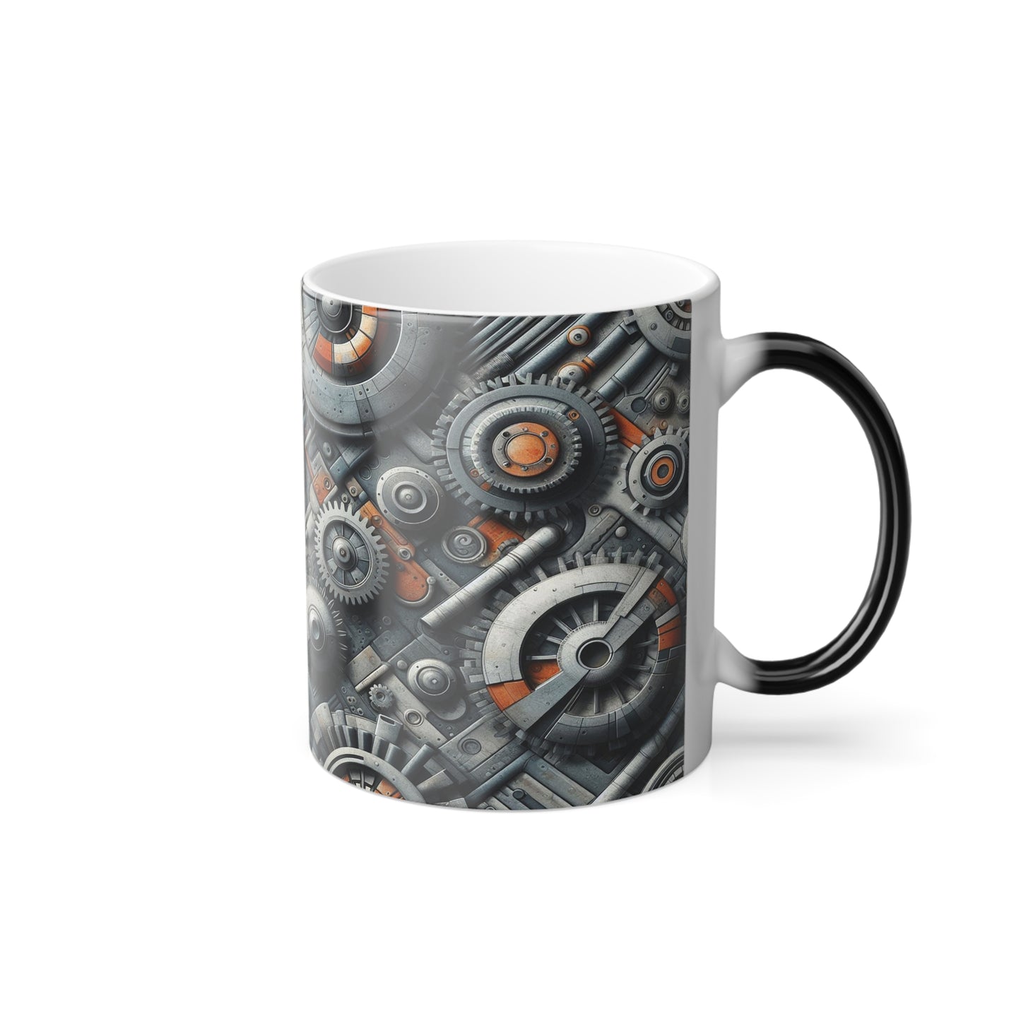 3D Gears, Cogs and Pipes | Color Morphing Mug, 11oz