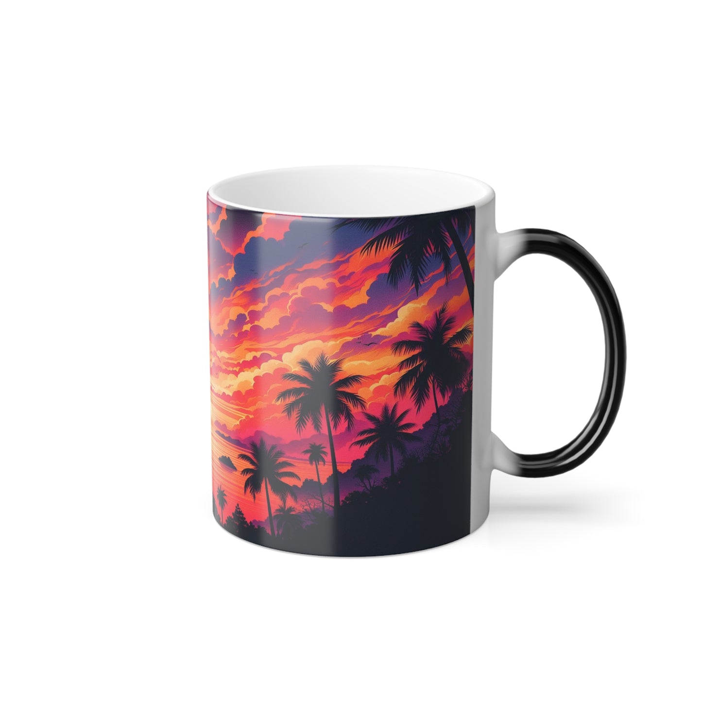 Coucher de soleil à partir d'un tableau | Tasse à changement de couleur, 11 oz