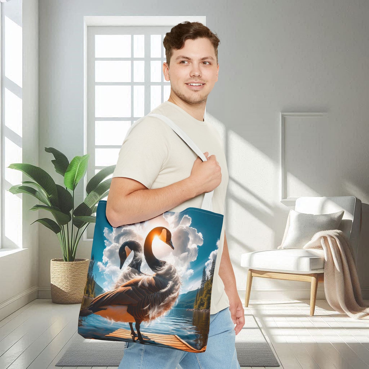 Canadian Geese On A Pier | Tote Bag