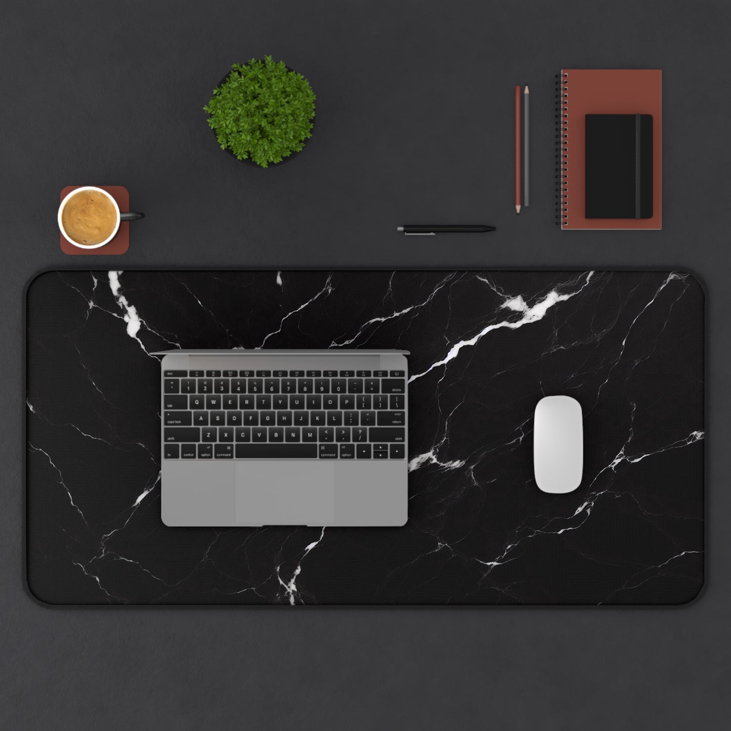 Black Marble Pattern | Desk Mat