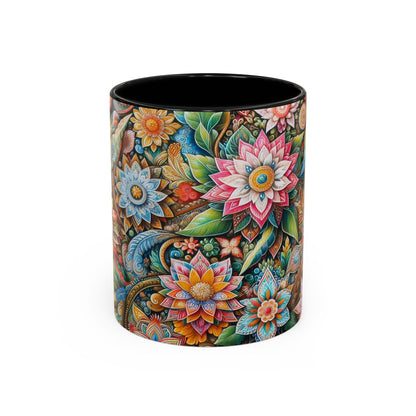 Floral Pattern | Accent Coffee Mug (11oz)