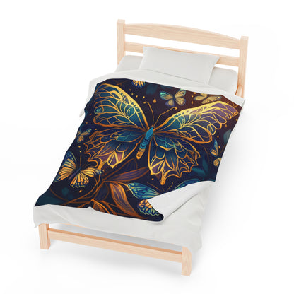 Butterflies With Hues | Velveteen Plush Blanket