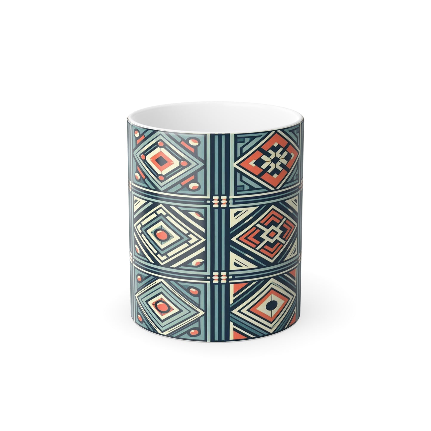 Diamond Geometric Pattern | Color Morphing Mug, 11oz