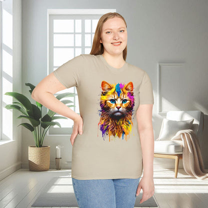 Chat vibrant | T-shirt doux unisexe