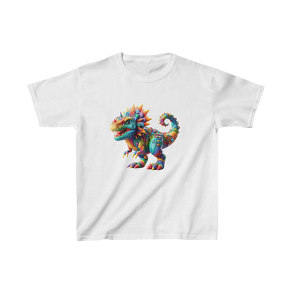 Camiseta de algodón pesado para niños con dinosaurio enojado