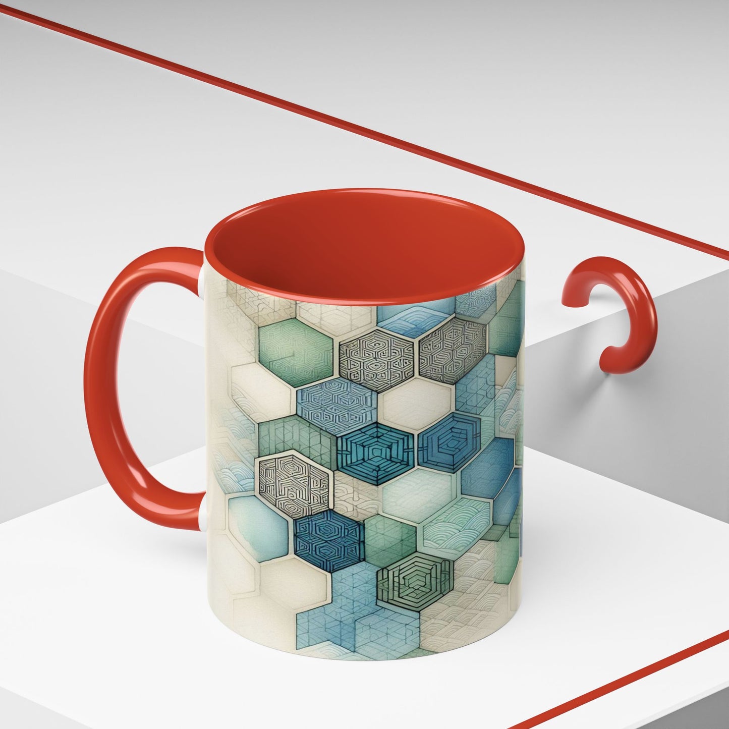 Calming Geometric Design | Accent Coffee Mug (11oz)