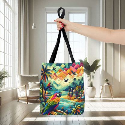 Parrots Overlooking A City | Tote Bag