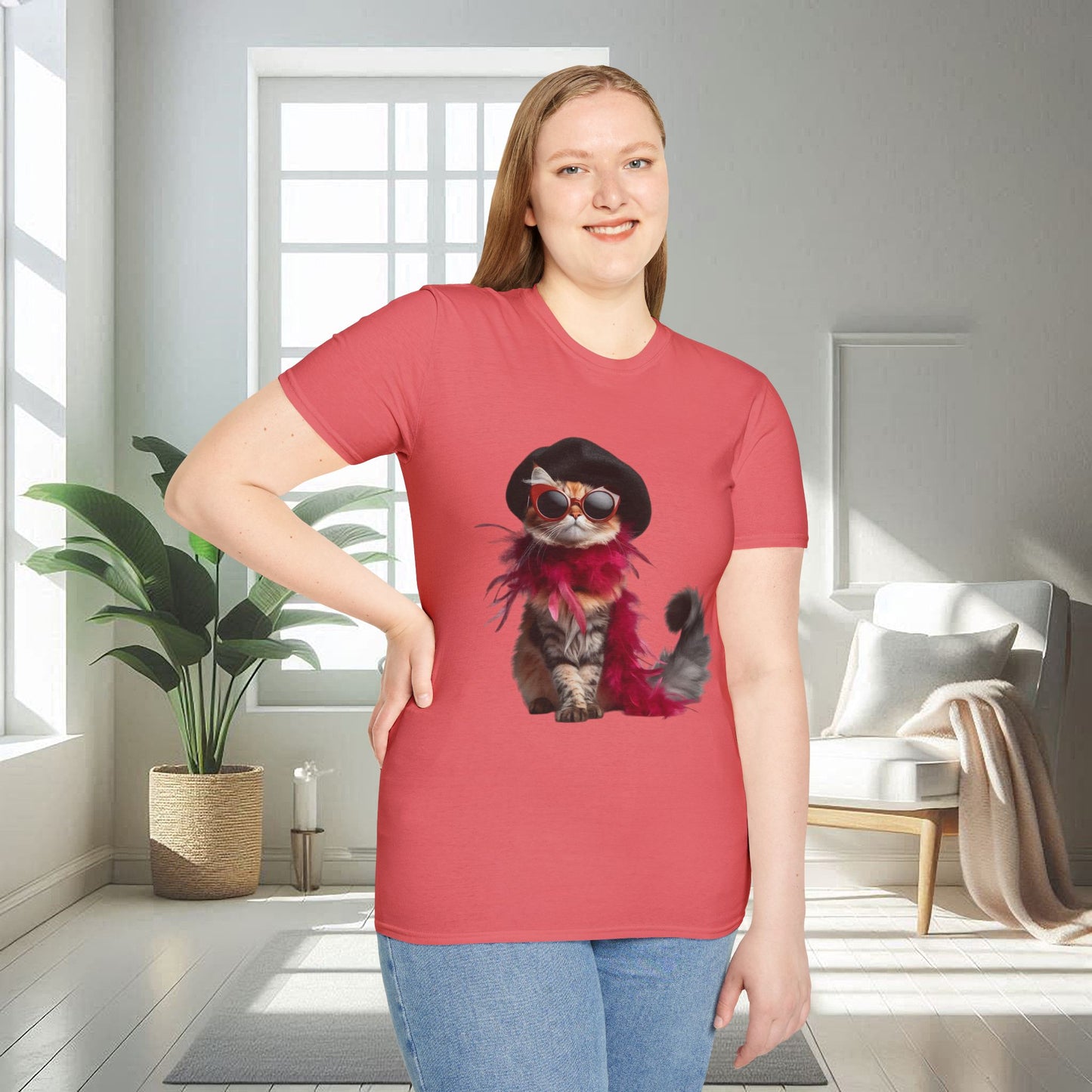 Fashionista Cat | Unisex Soft T-shirt