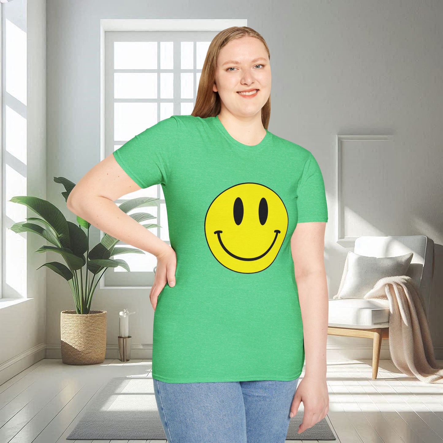 T-shirt unisexe doux avec émoticône souriante