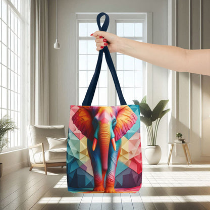 Multicolored Polyfaceted Elephant | Tote Bag