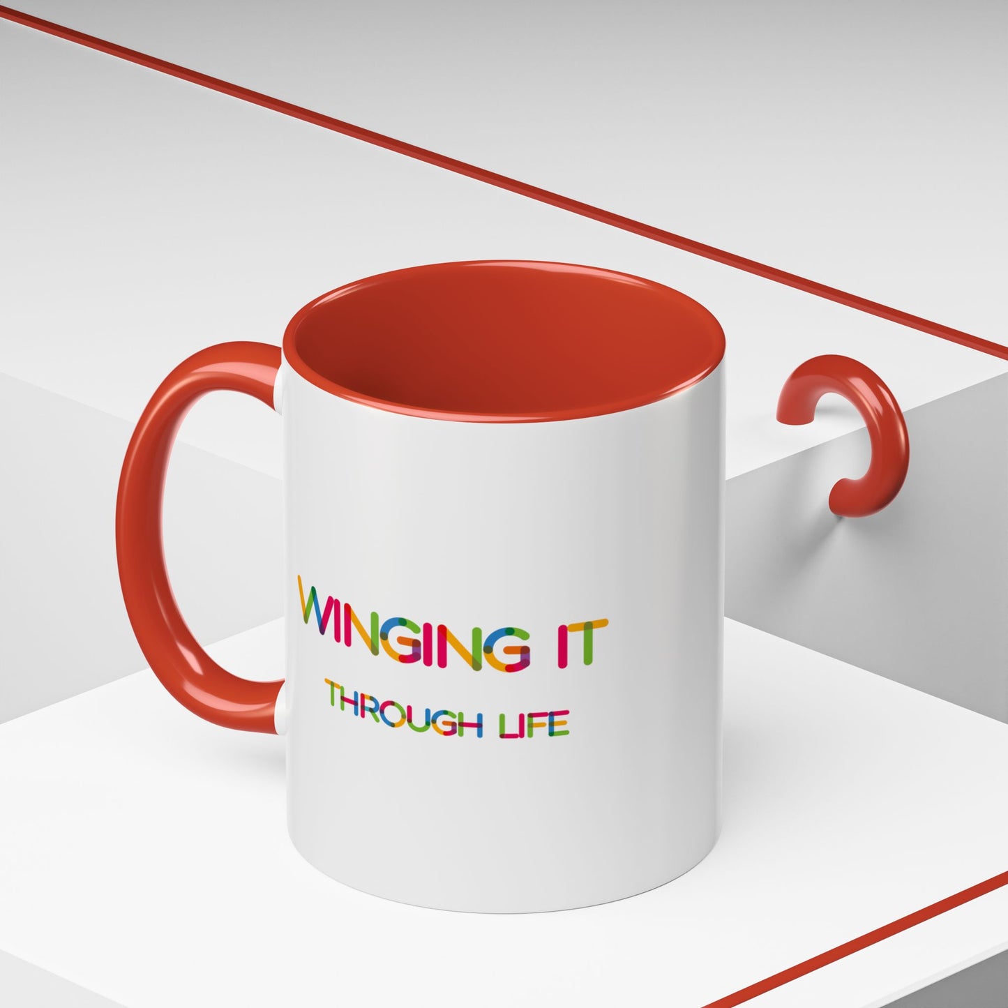 Winging it Through Life | Accent Coffee Mug (11, 15oz)