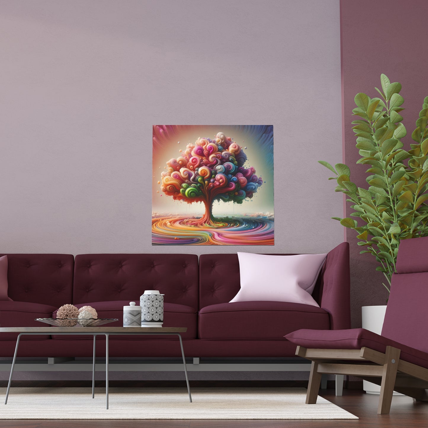 Colorful Swirls In A Tree | Indoor and Outdoor Silk Poster