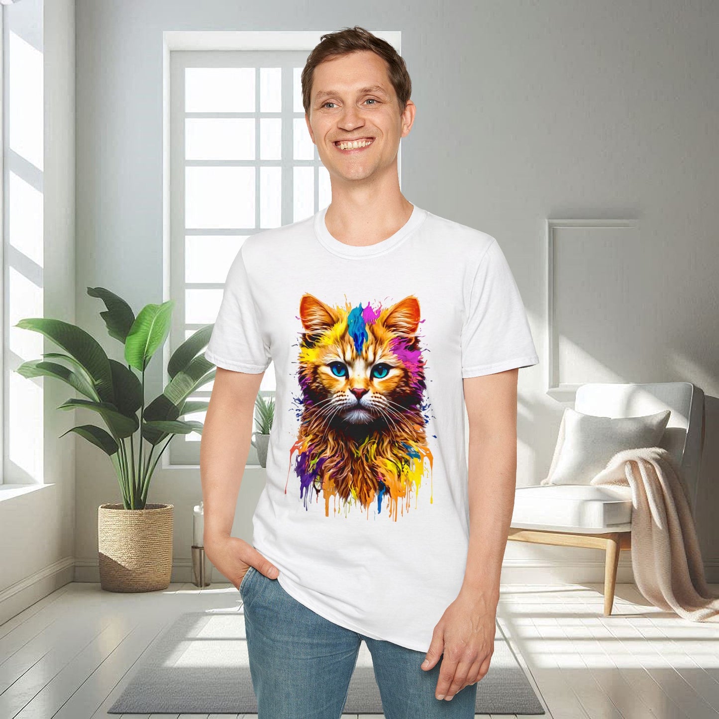 Chat vibrant | T-shirt doux unisexe