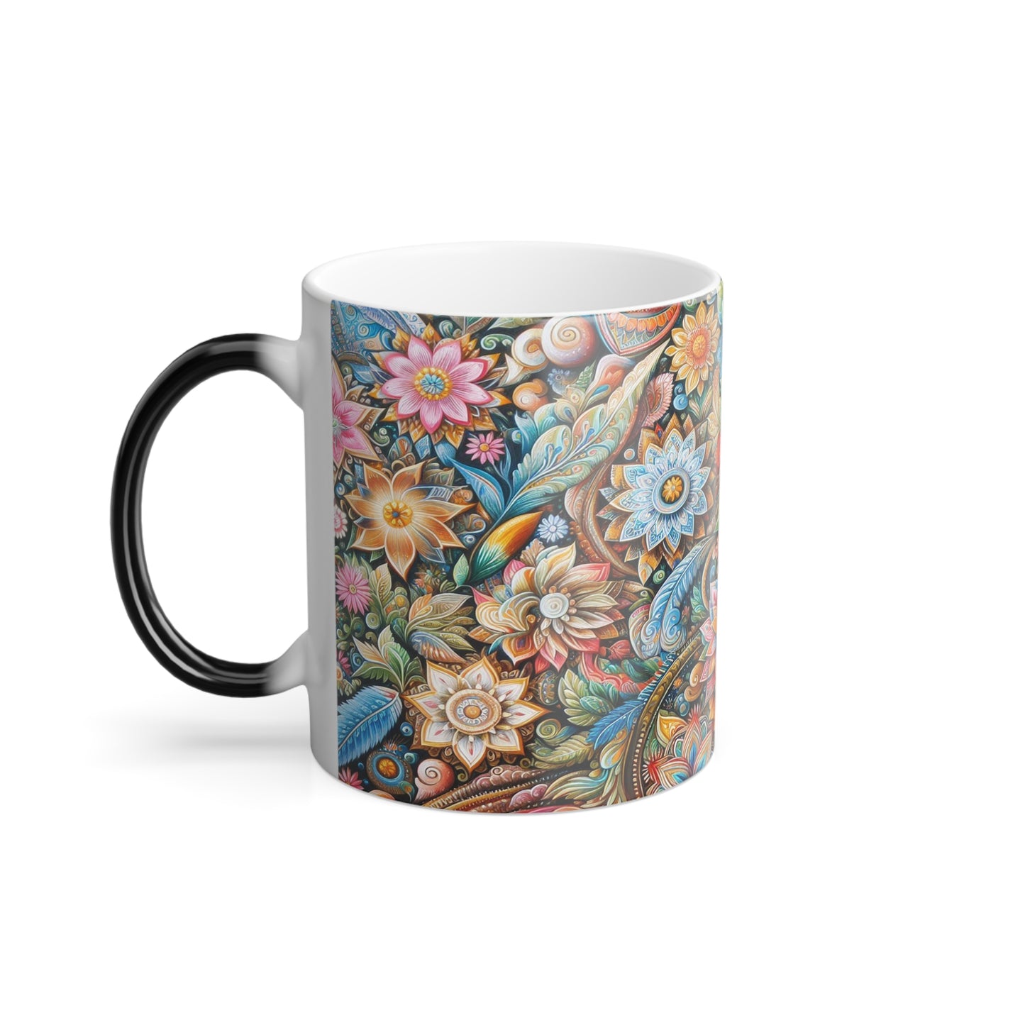 Motif floral | Tasse à changement de couleur, 11 oz