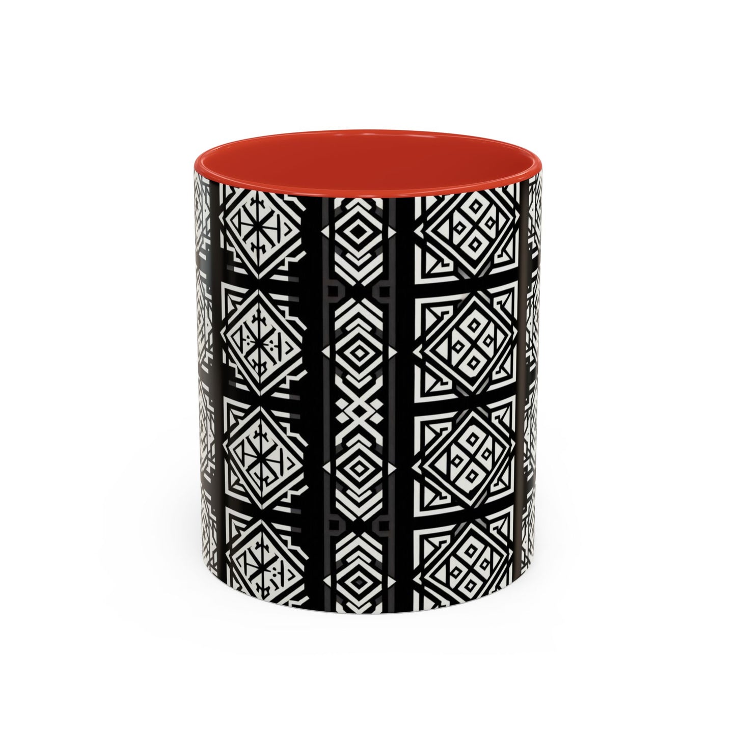 Black, White Geometric Pattern | Accent Coffee Mug (11oz)