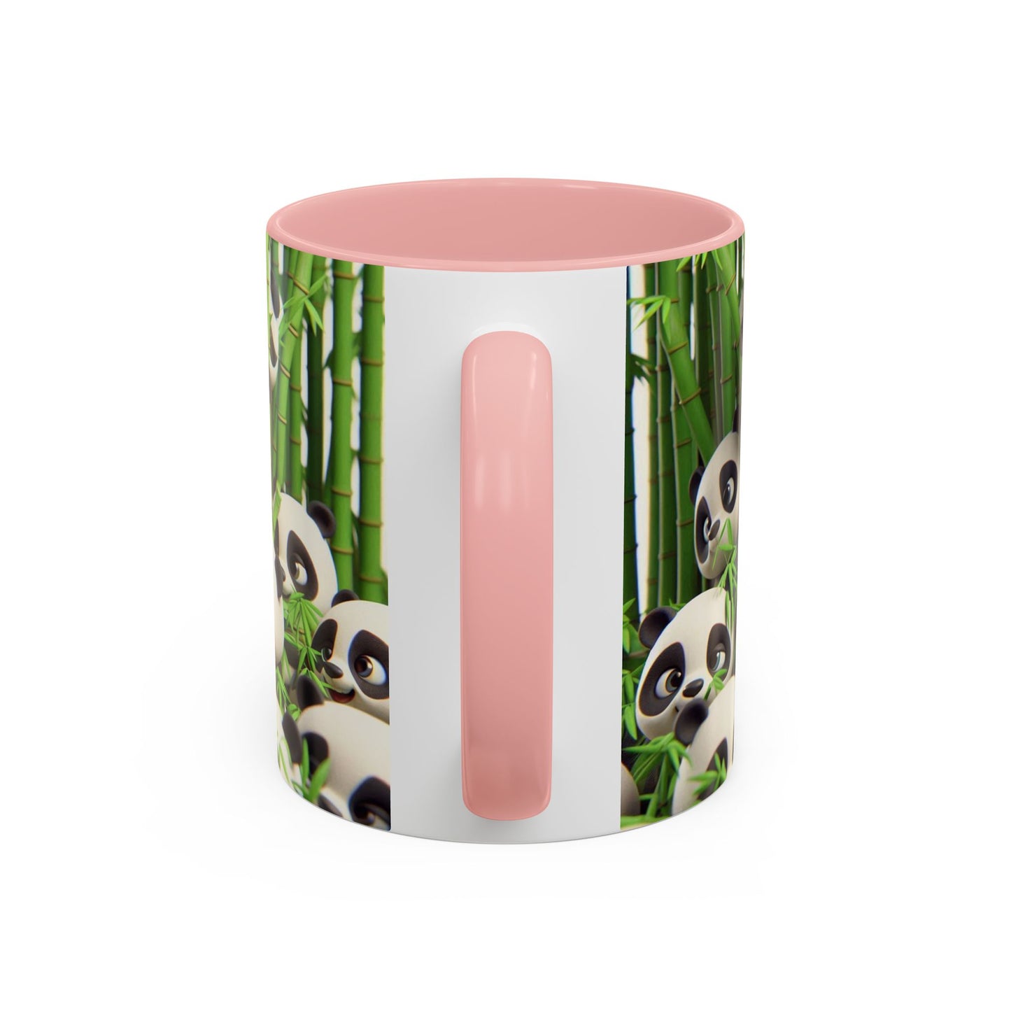 Pandas ludiques avec du bambou | Tasse à café Accent (11 oz)