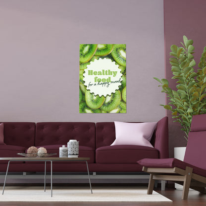 Healthy Food For A Happy Mood | Indoor and Outdoor Silk Poster