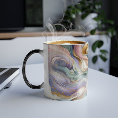 Tourbillons colorés | Tasse à changement de couleur, 11 oz