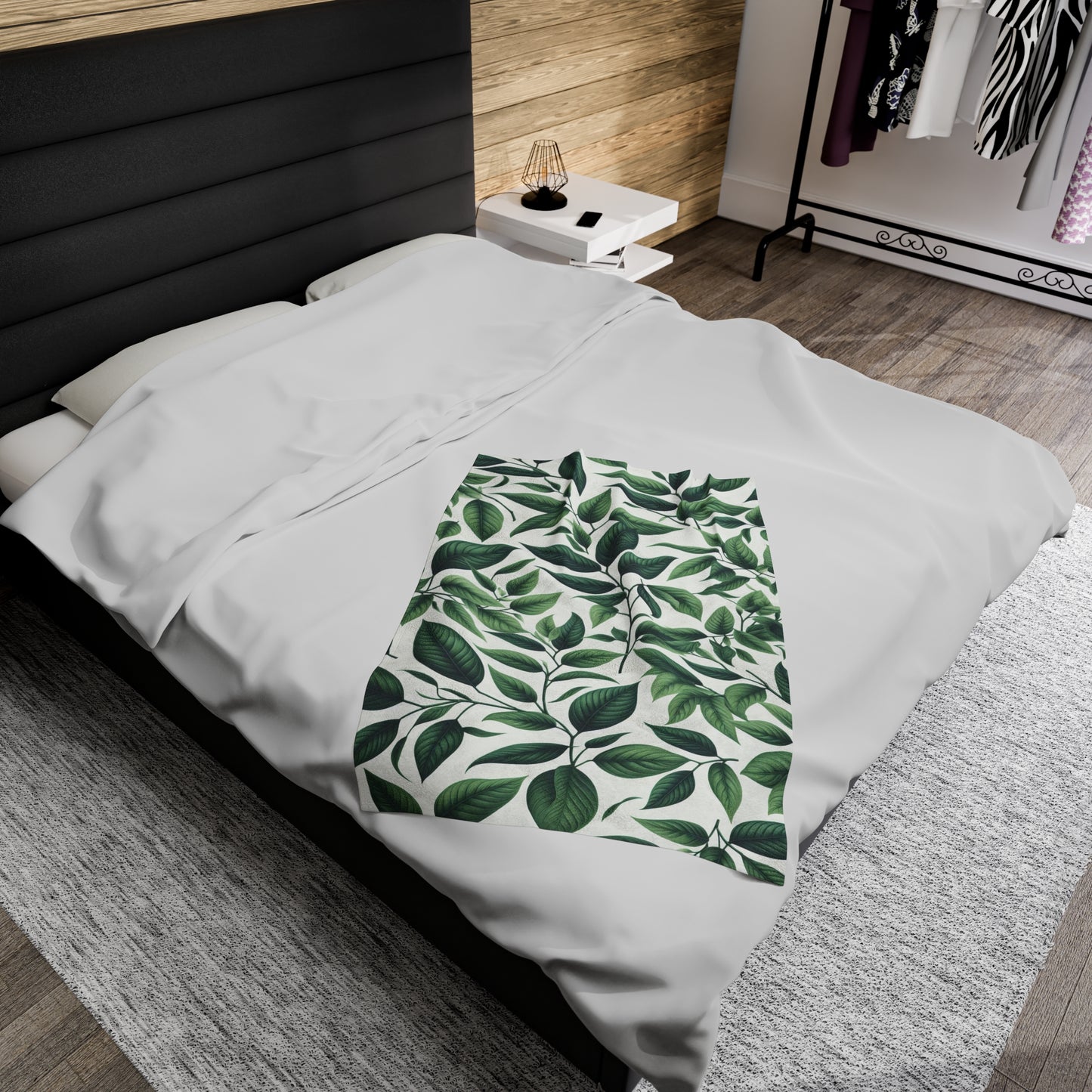 Leaves And Twigs | Velveteen Plush Blanket