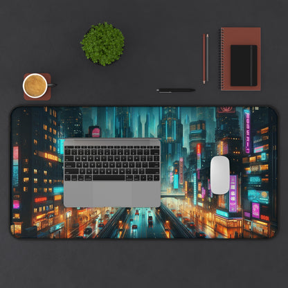 Cyberpunk Cityscape | Desk Mat