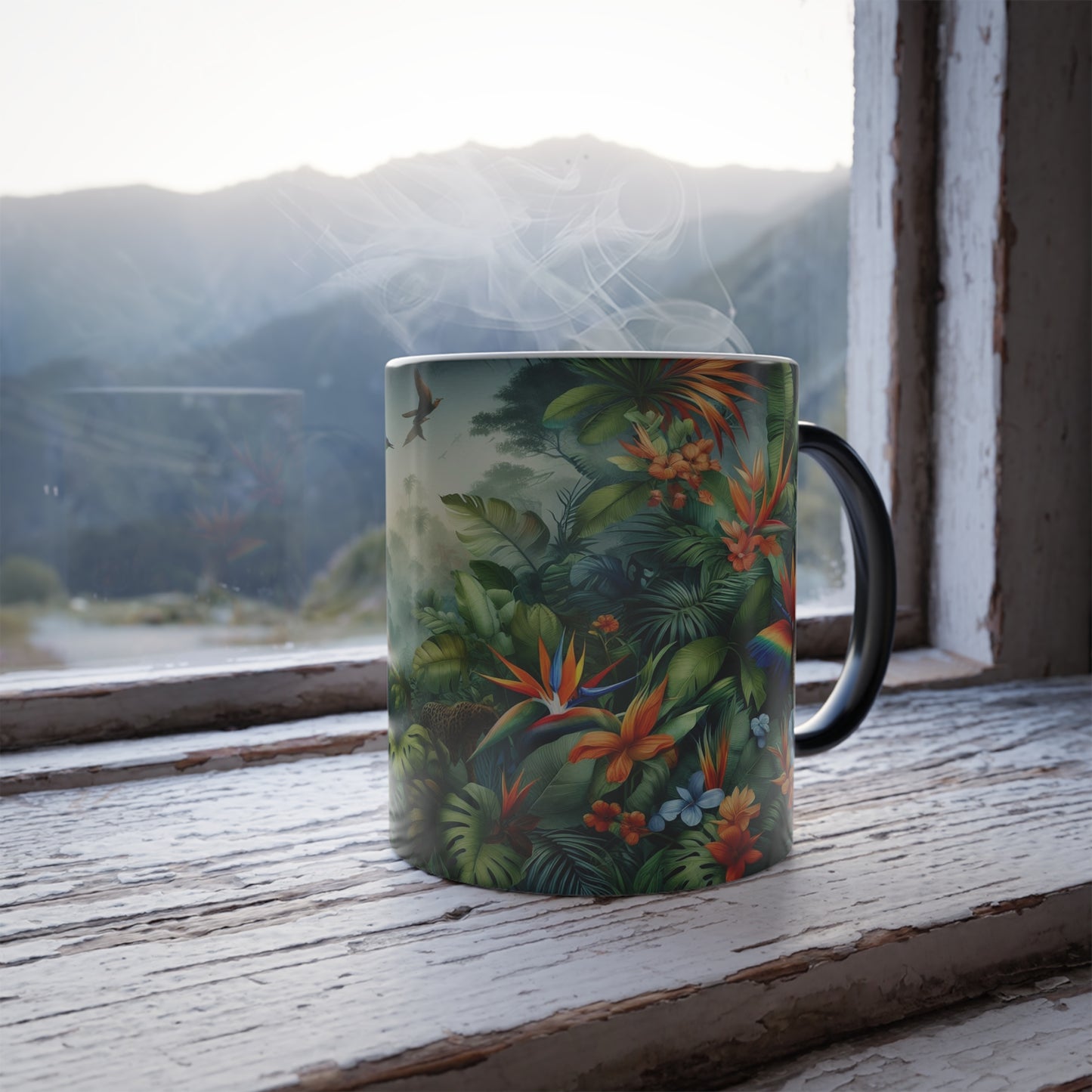 Forêt tropicale luxuriante | Tasse à changement de couleur, 11 oz