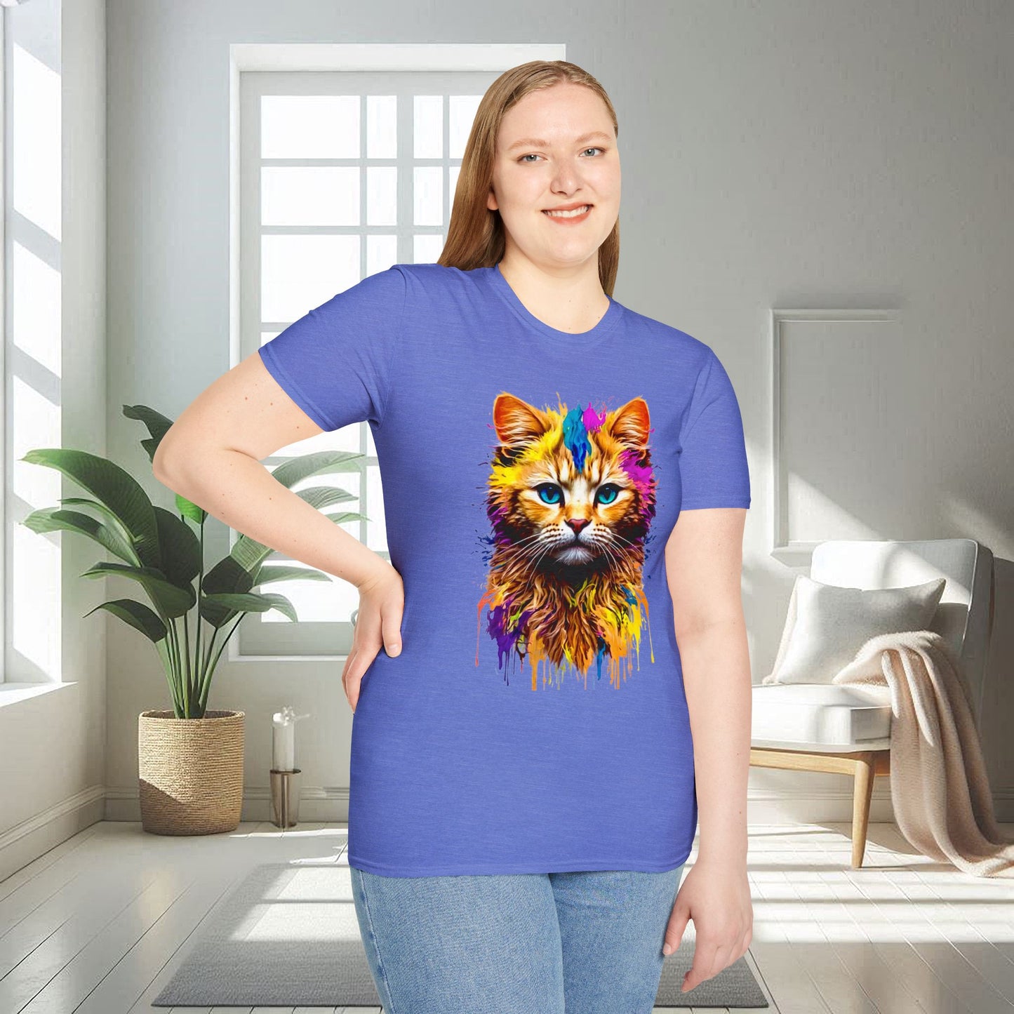 Chat peint | T-shirt doux unisexe