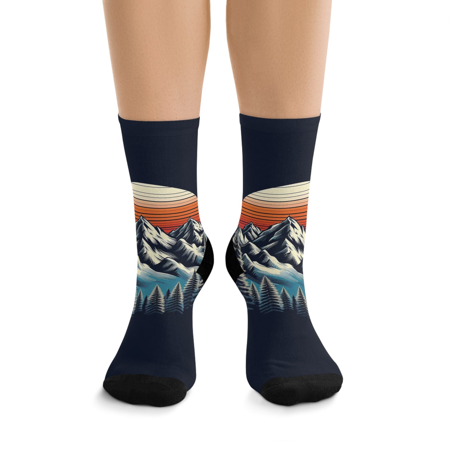 Vue panoramique sur les montagnes | Chaussettes confortables