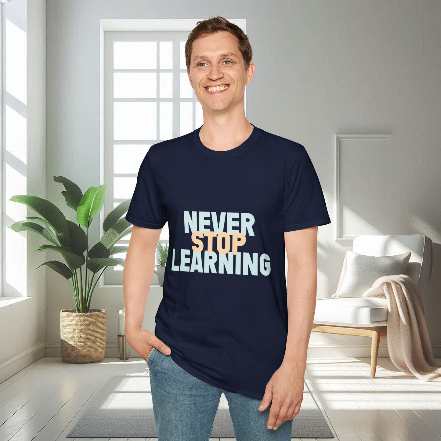 Never Stop Learning | Unisex Soft T-shirt