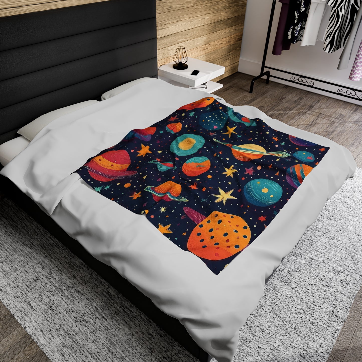 Planets And Galaxies | Kid's Velveteen Plush Blanket