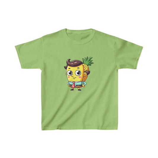 Camiseta de algodón pesado para niños con esponja de piña