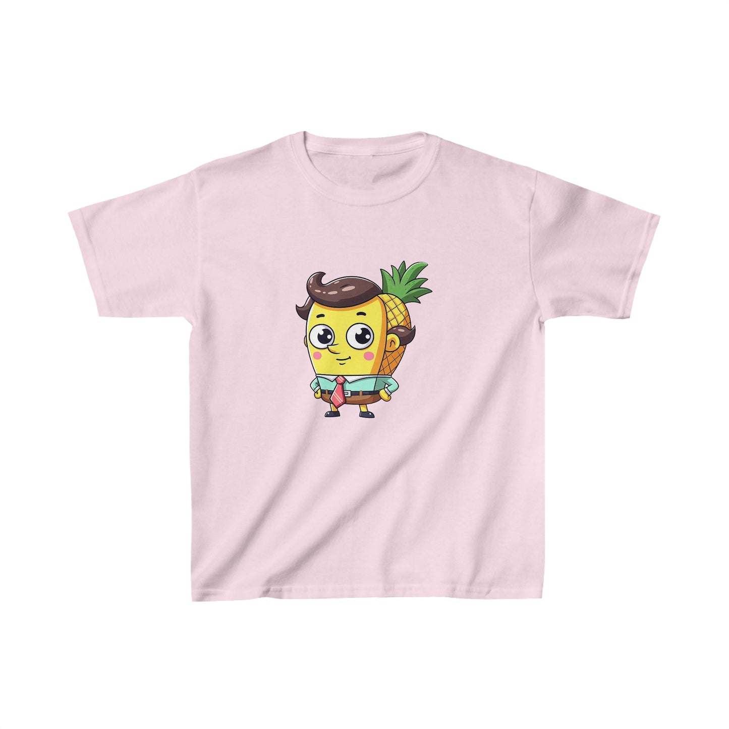 Camiseta de algodón pesado para niños con esponja de piña