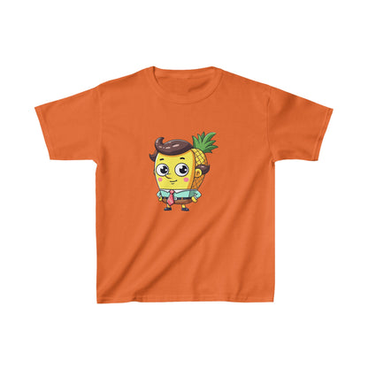 Camiseta de algodón pesado para niños con esponja de piña