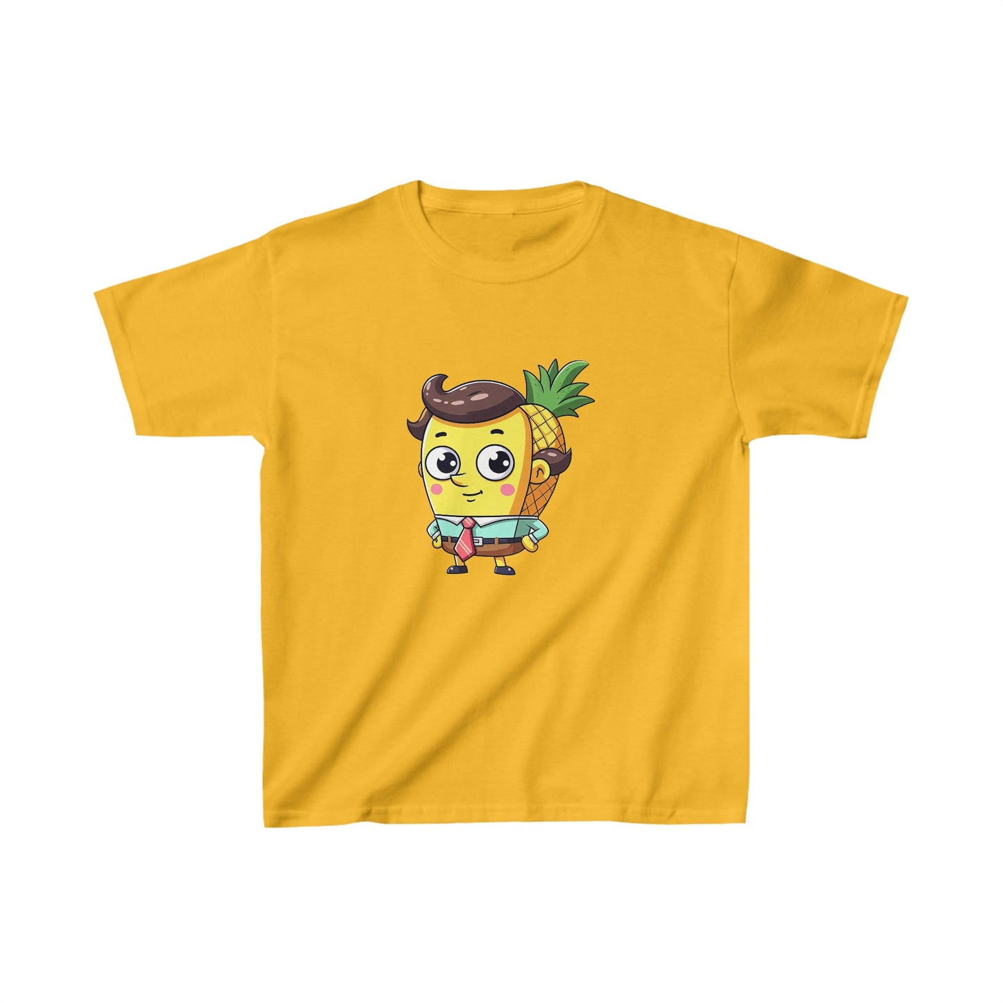 Camiseta de algodón pesado para niños con esponja de piña