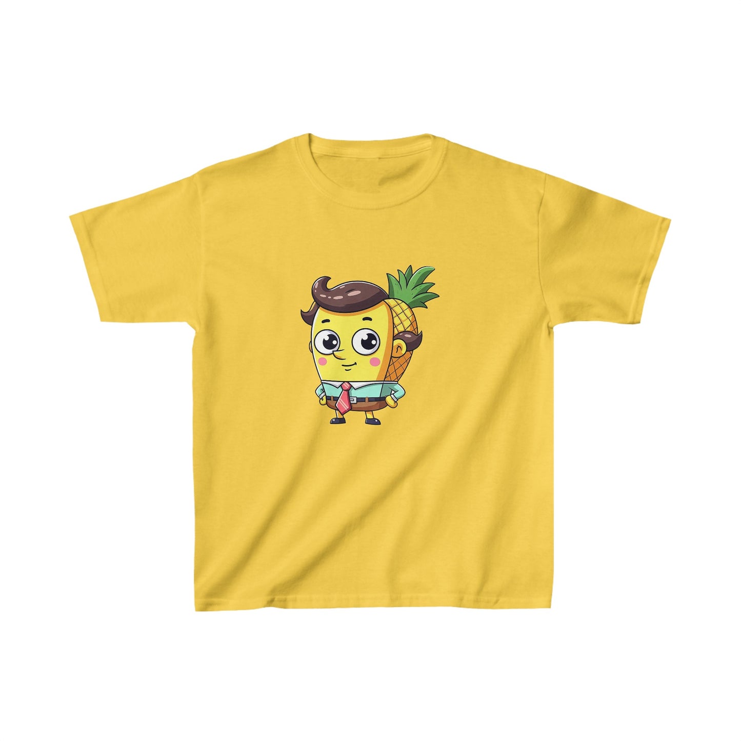 Camiseta de algodón pesado para niños con esponja de piña