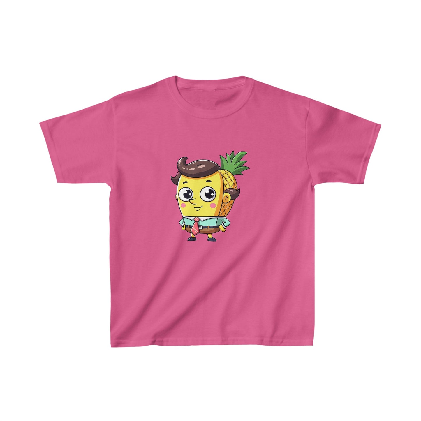 Camiseta de algodón pesado para niños con esponja de piña