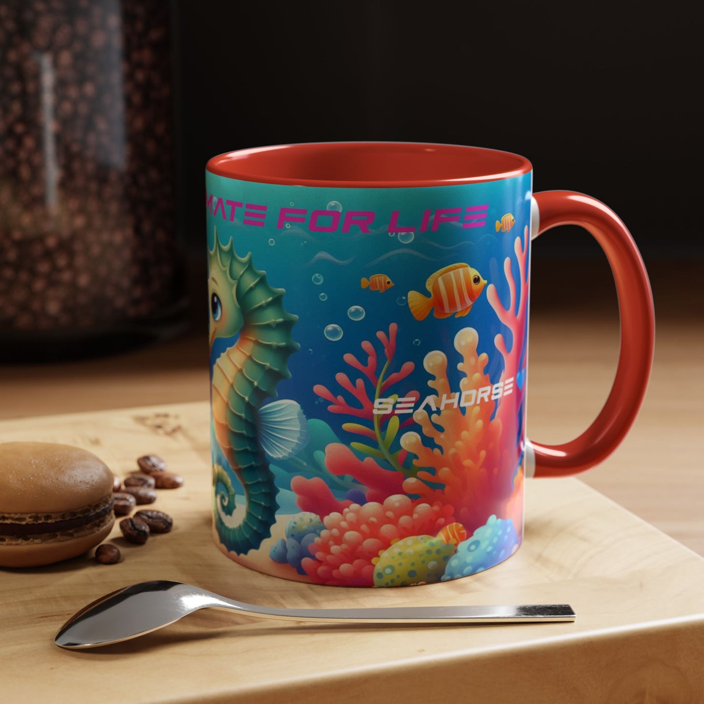 Seahorses Mate For Life | You Are My Seahorse | Accent Coffee Mug (11oz)