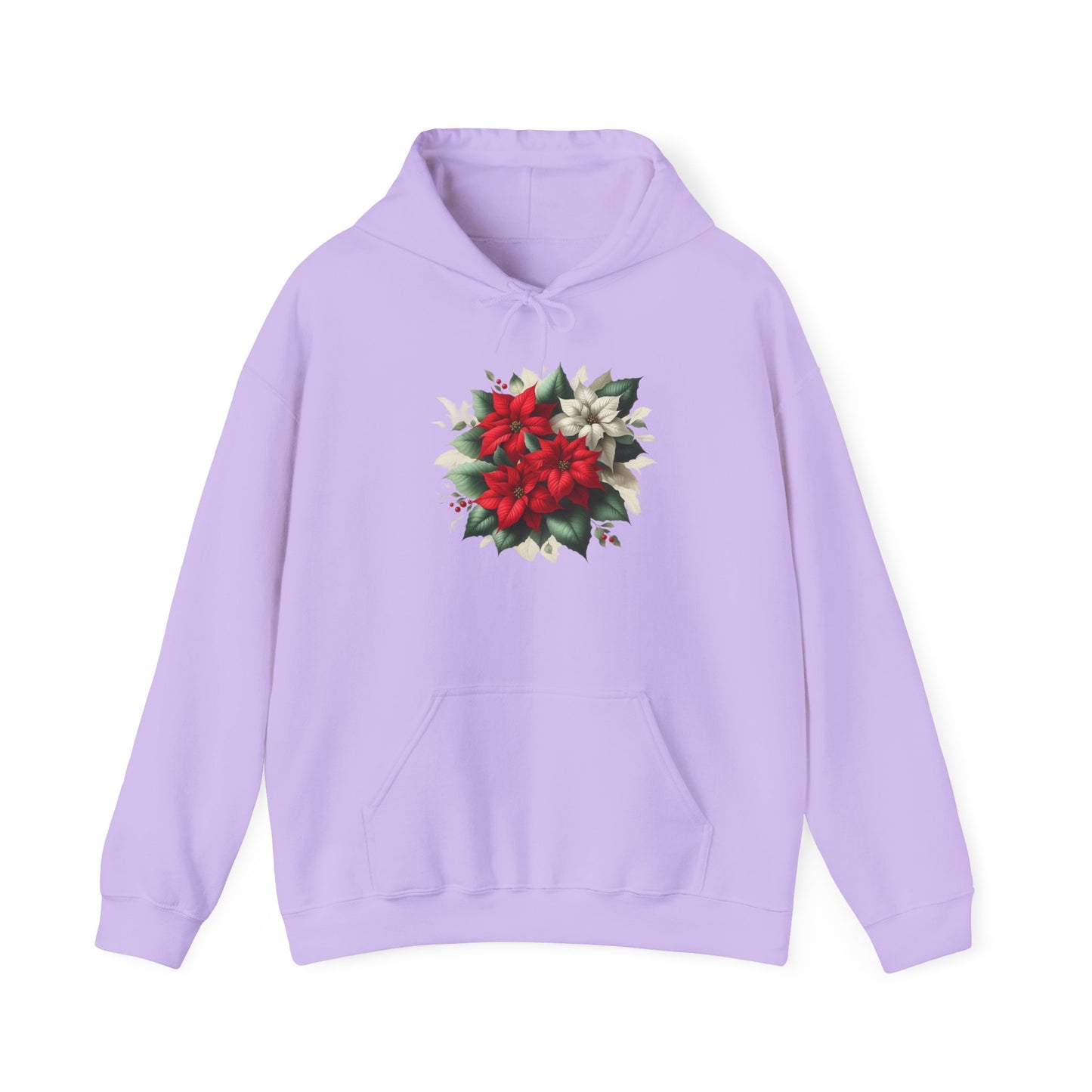 Festive Poinsettia Flowers | Unisex Heavy Blend™ Hooded Sweatshirt