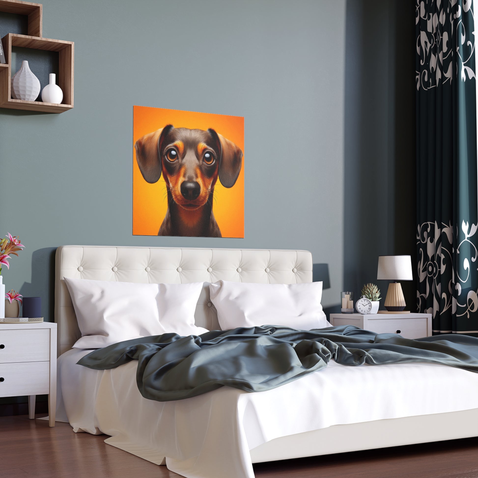 Daschund Portrait | Indoor and Outdoor Silk Poster