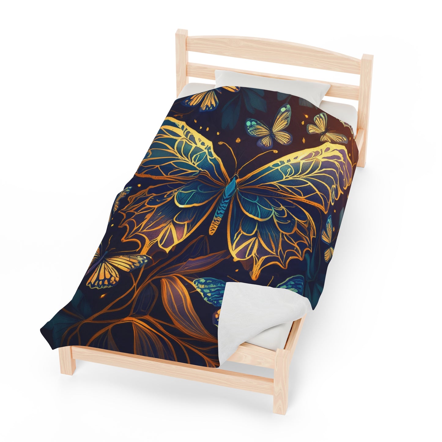 Butterflies With Hues | Velveteen Plush Blanket