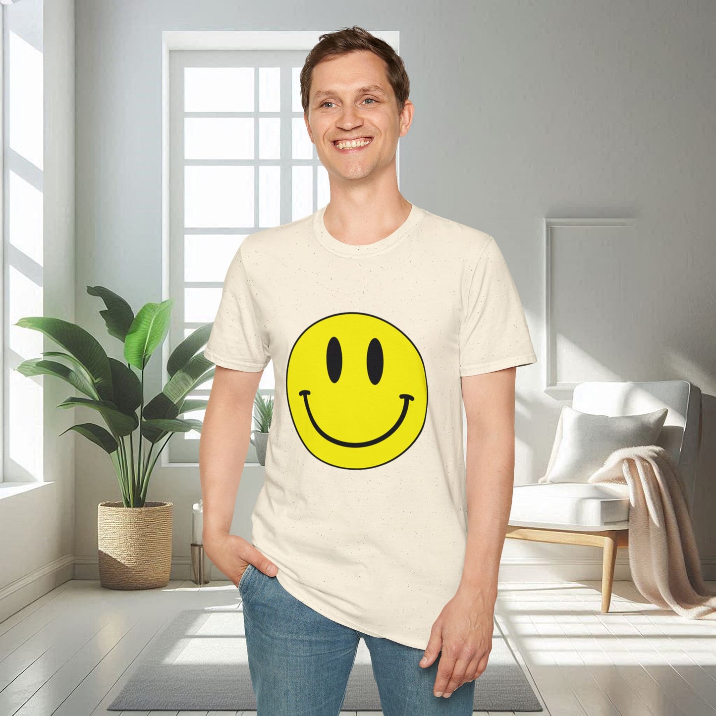 T-shirt unisexe doux avec émoticône souriante