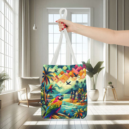 Parrots Overlooking A City | Tote Bag